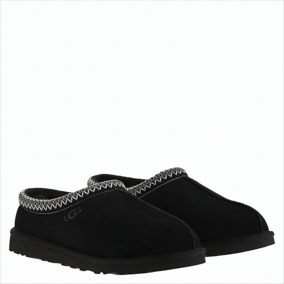 Ugg Black Suede Slip-On Sneakers With Zigzag Stitch Detail