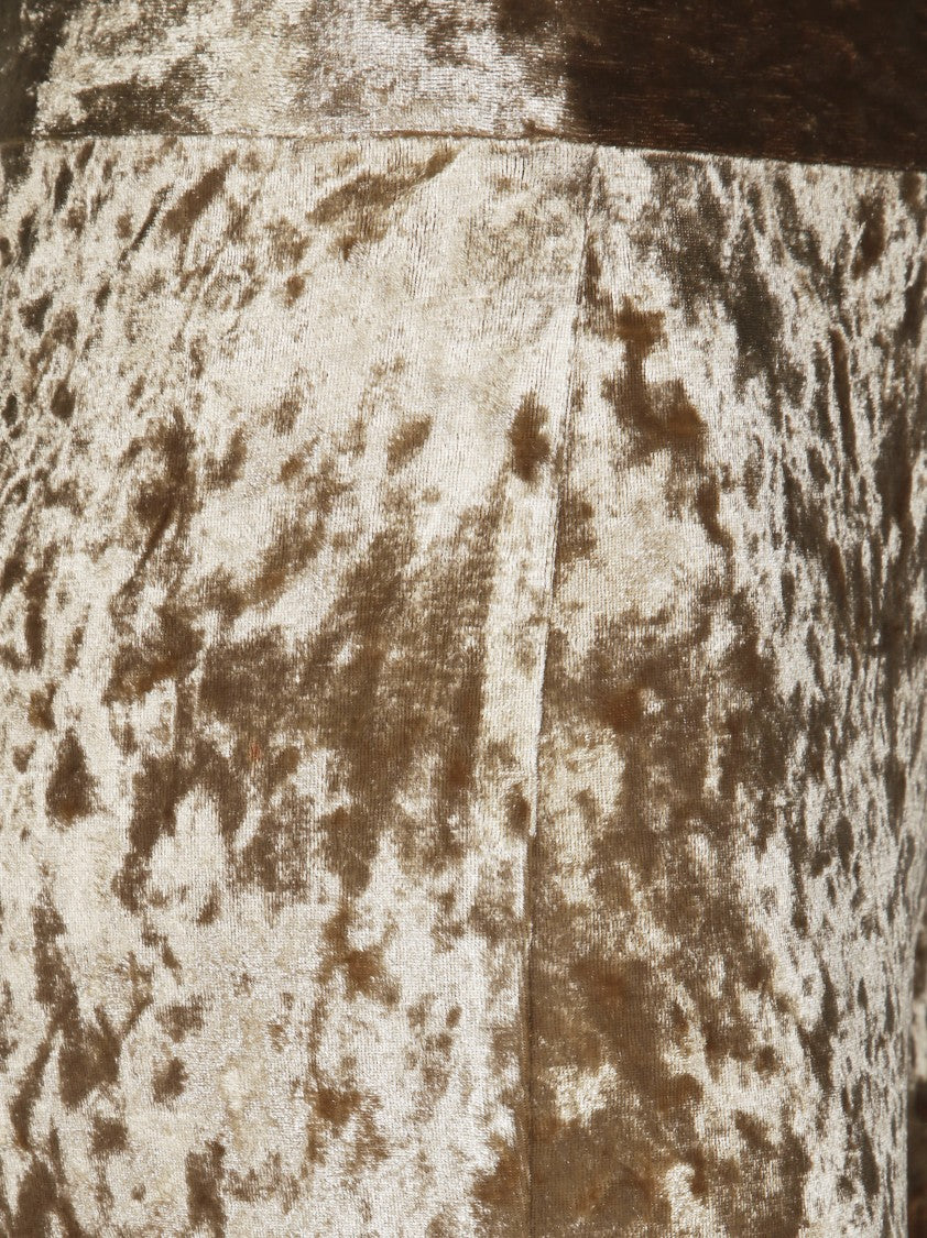 Forte Forte Iridescent Stretch Velvet High-Waisted Pants