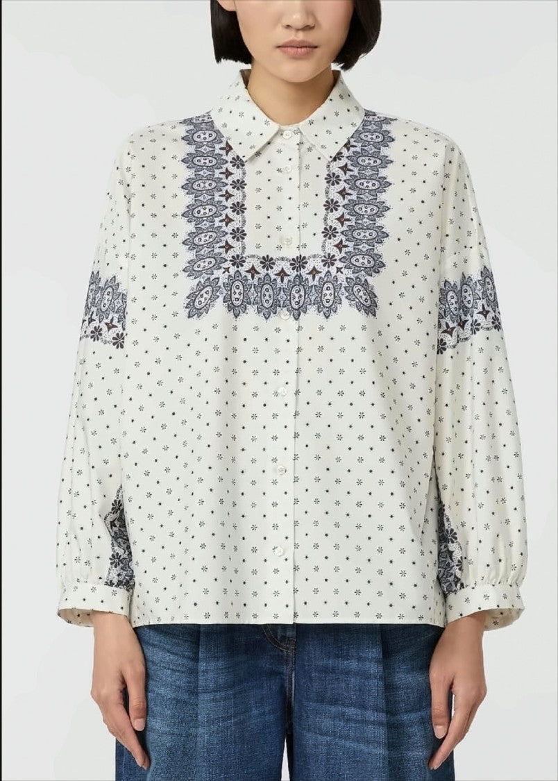 Weekend Printed Cotton Poplin Shirt With Classic Collar