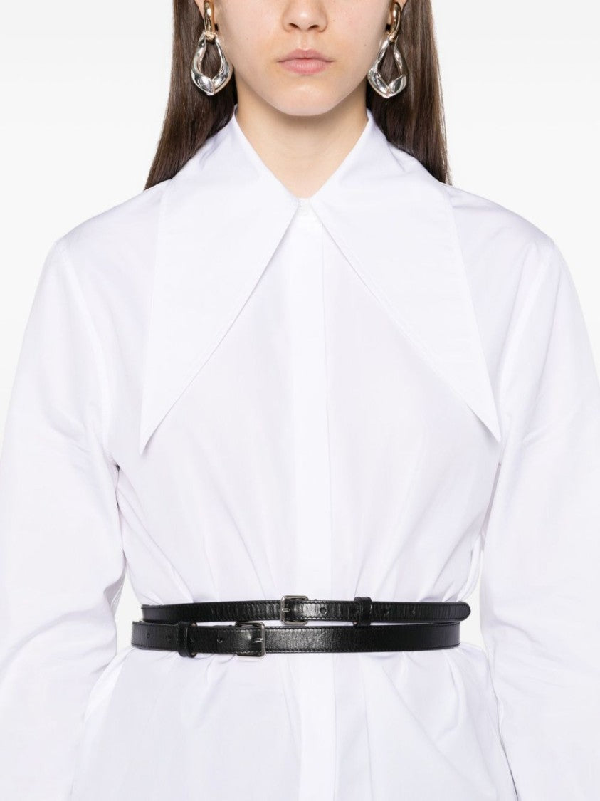 Alexander Mcqueen White Shirt With Oversized Pointed Collar