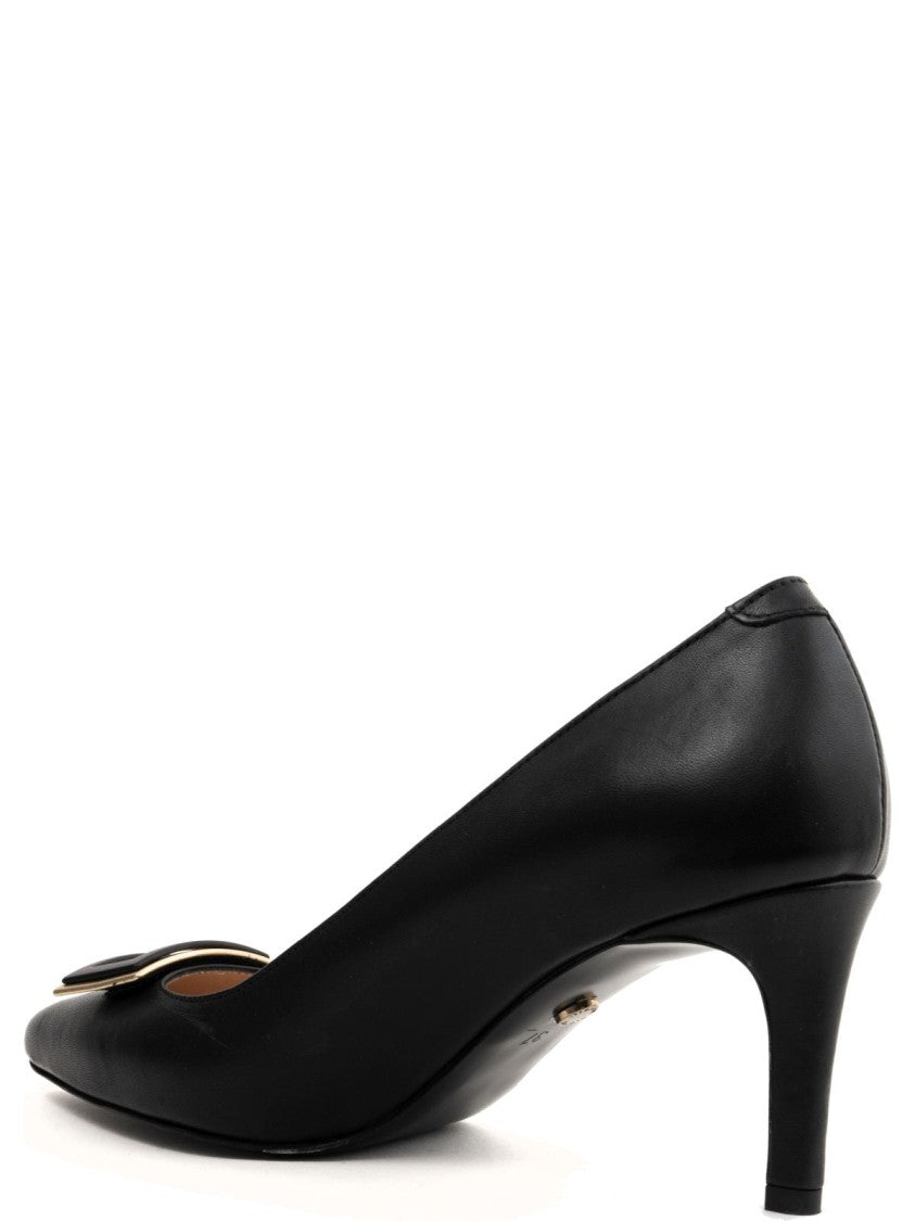 Sergio Moretti Pointed Toe Black Leather Pumps