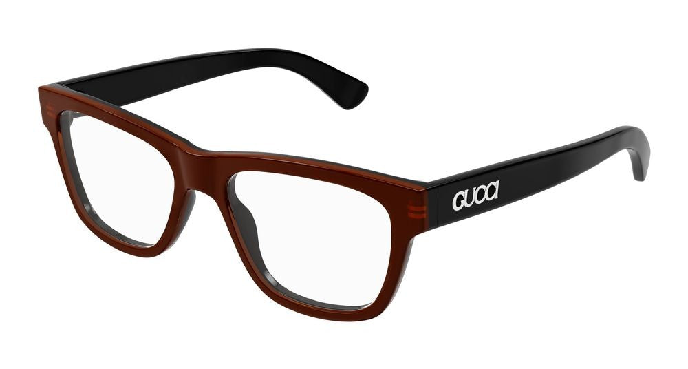 Gucci Brown Translucent Brown Square Frame Eyeglasses