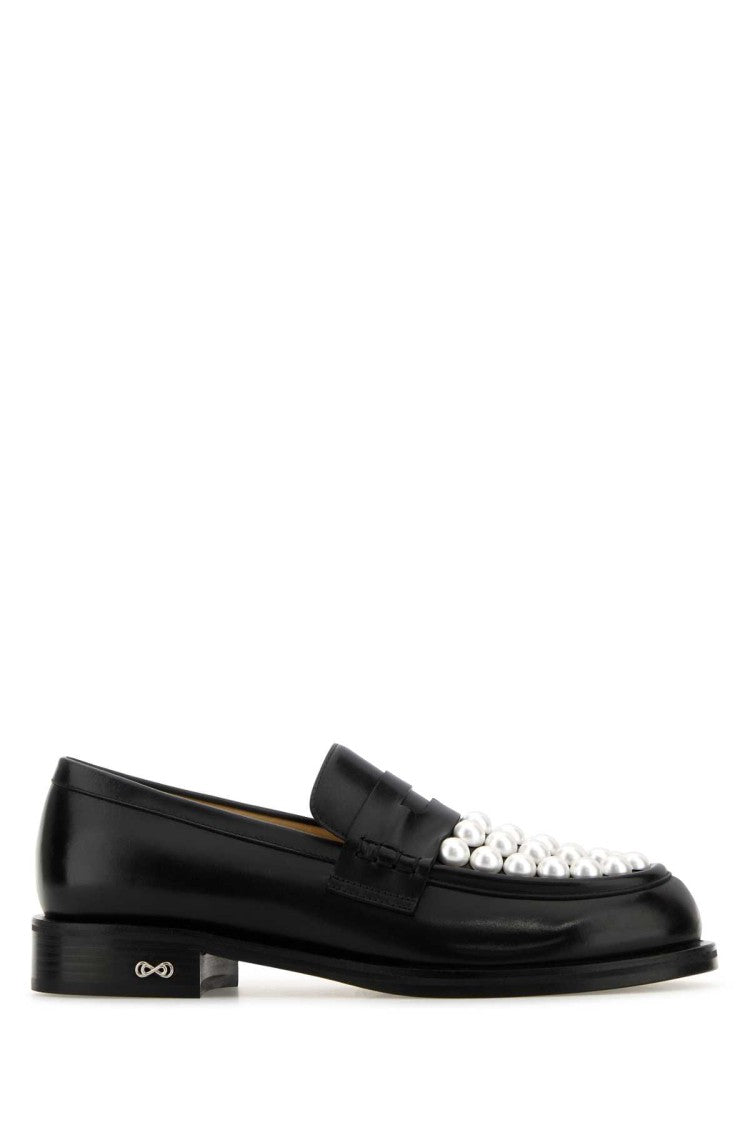 Mach & Mach Black Leather Sirene Loafers