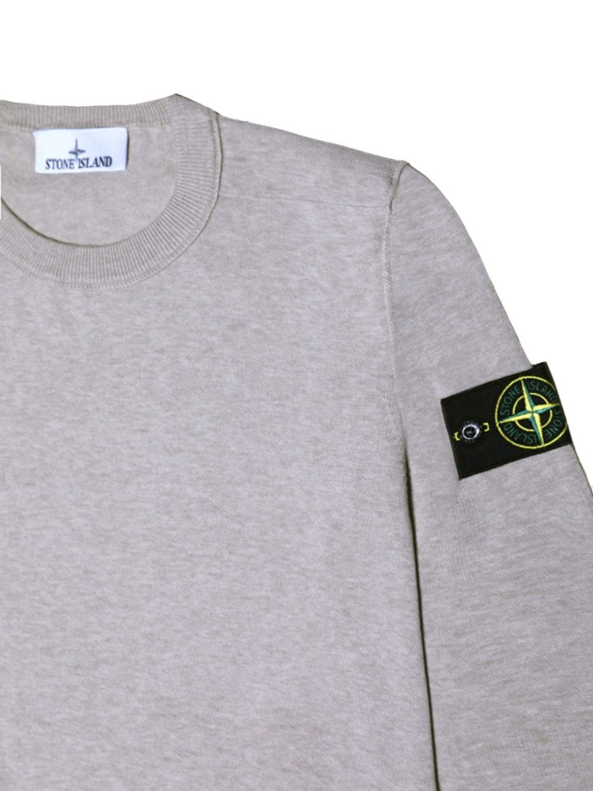 Stone Island Ribbed Crewneck Cotton Sweatshirt