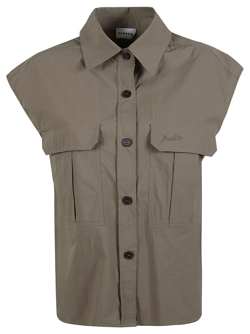 P.A.R.O.S.H. Relaxed Fit Polyamide Shirt With Button-Down Front