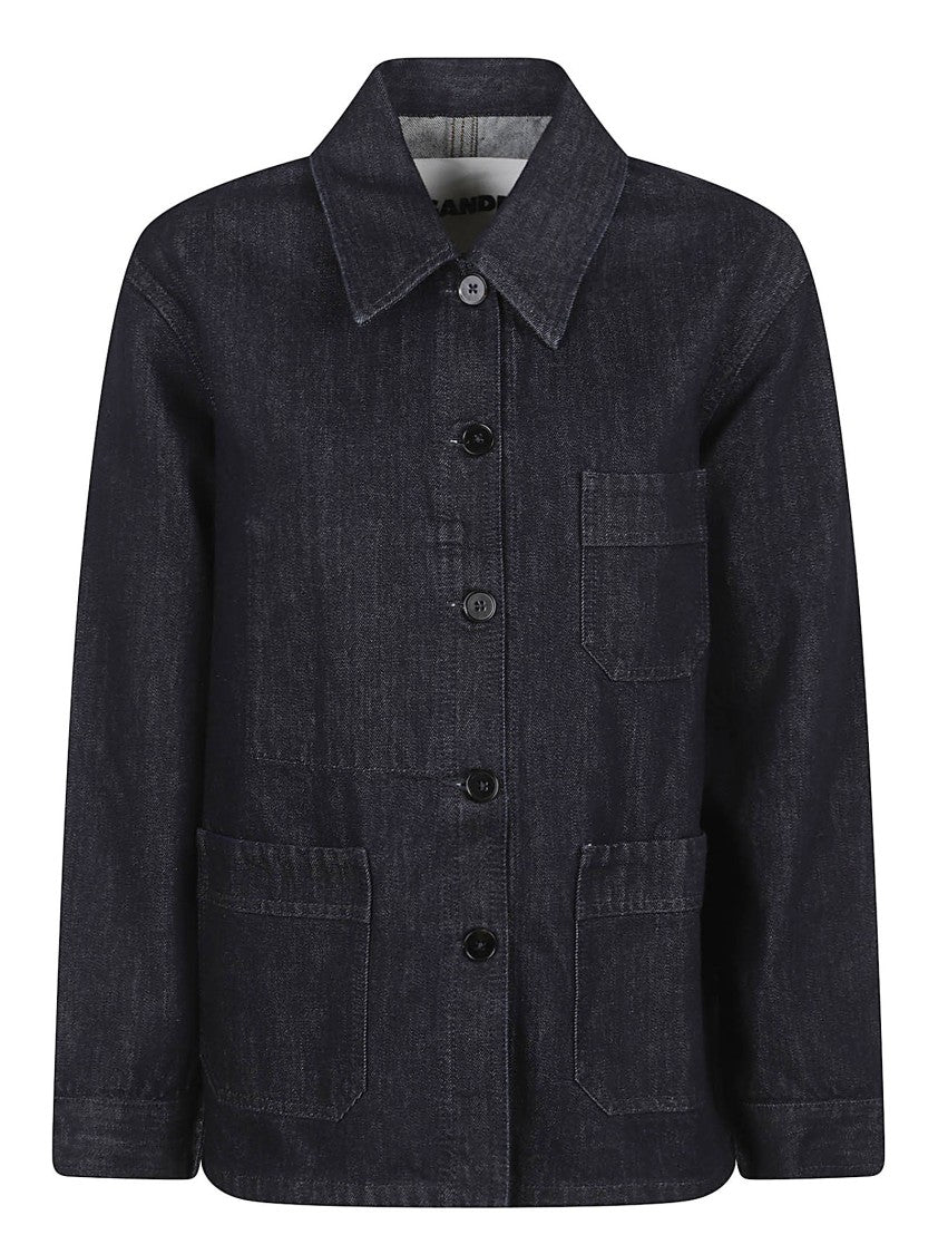 Jil Sander Boxy Black Cotton Jacket