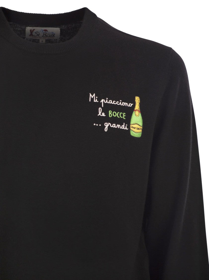 Mc2 Saint Barth Classic Crew Neck Jumper With Embroidered Detailing