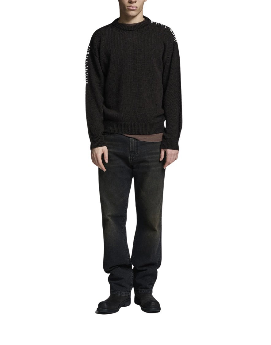 Paura Hotaka Wool-Blend Crewneck Sweater