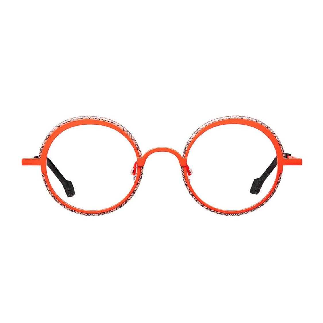 Matttew Coral Ellipsis Titanium Round Sunglasses