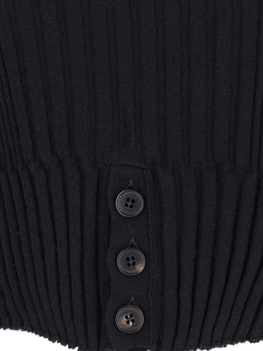 Vivienne Westwood Cropped Ribbed Cardigan With Multicolor Logo