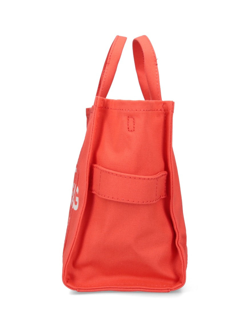 Marc Jacobs Orange Cotton Tote Bag With Adjustable Strap