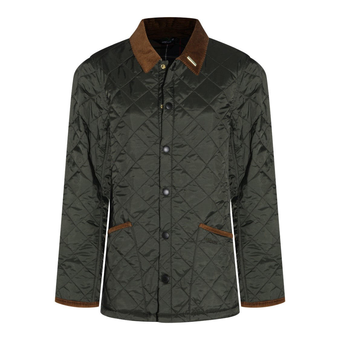 Barbour Olive Liddlesdale Quilted Velvet Collar Jacket