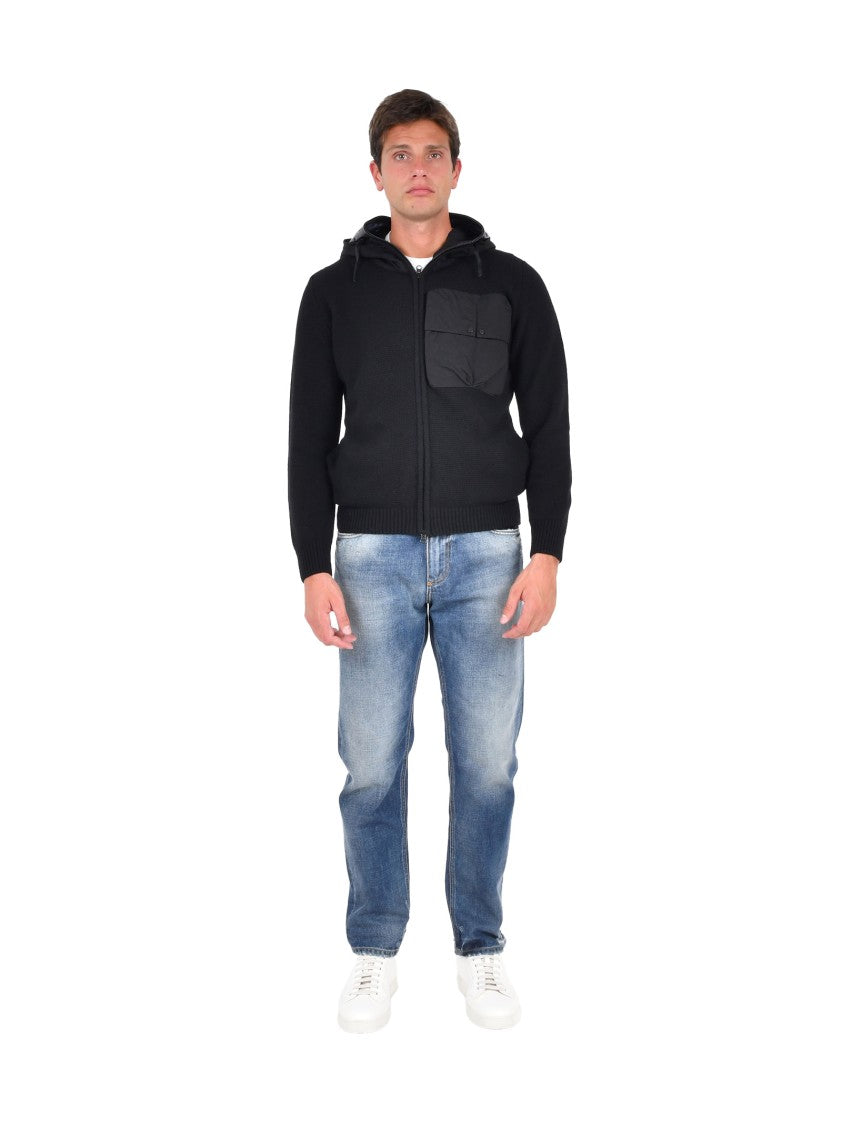 C.P. Company Zip-Up Cardigan With Nylon Google Hood