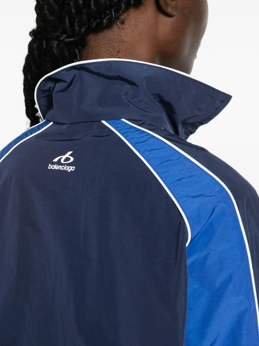 Balenciaga Cocoon Track Jacket With High Collar And Contrasting Panels