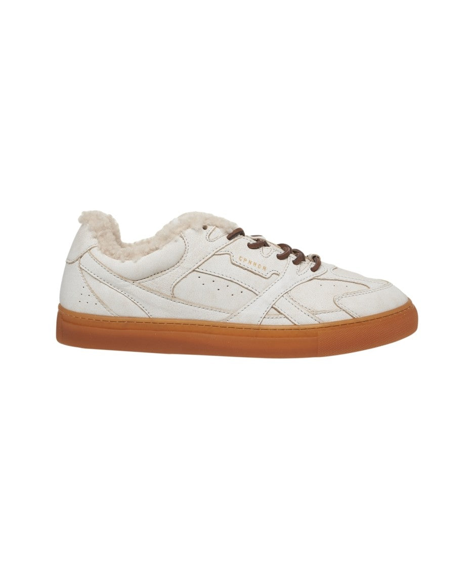 Copenaghen Low-Top Leather Sneakers With Plush Fur Lining