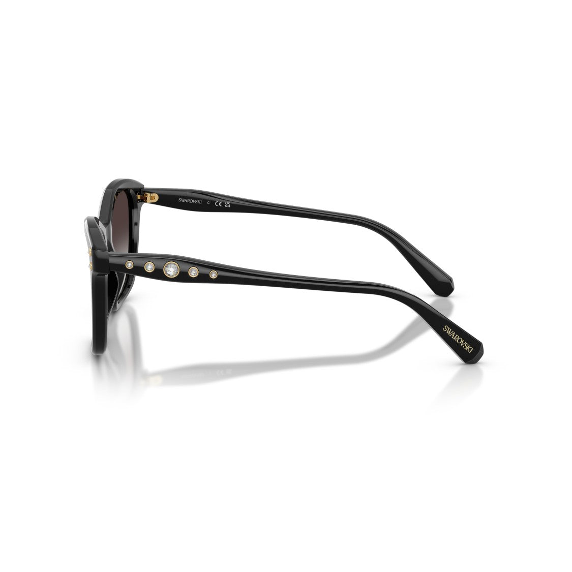Swarovski 0Sk6063 Bold Square Frame Sunglasses With Crystal Embellishments