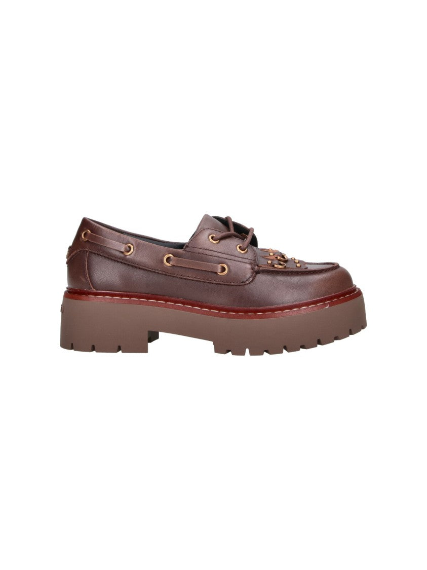 Pinko Brown Margaret 01 Platform Calfskin Shoes