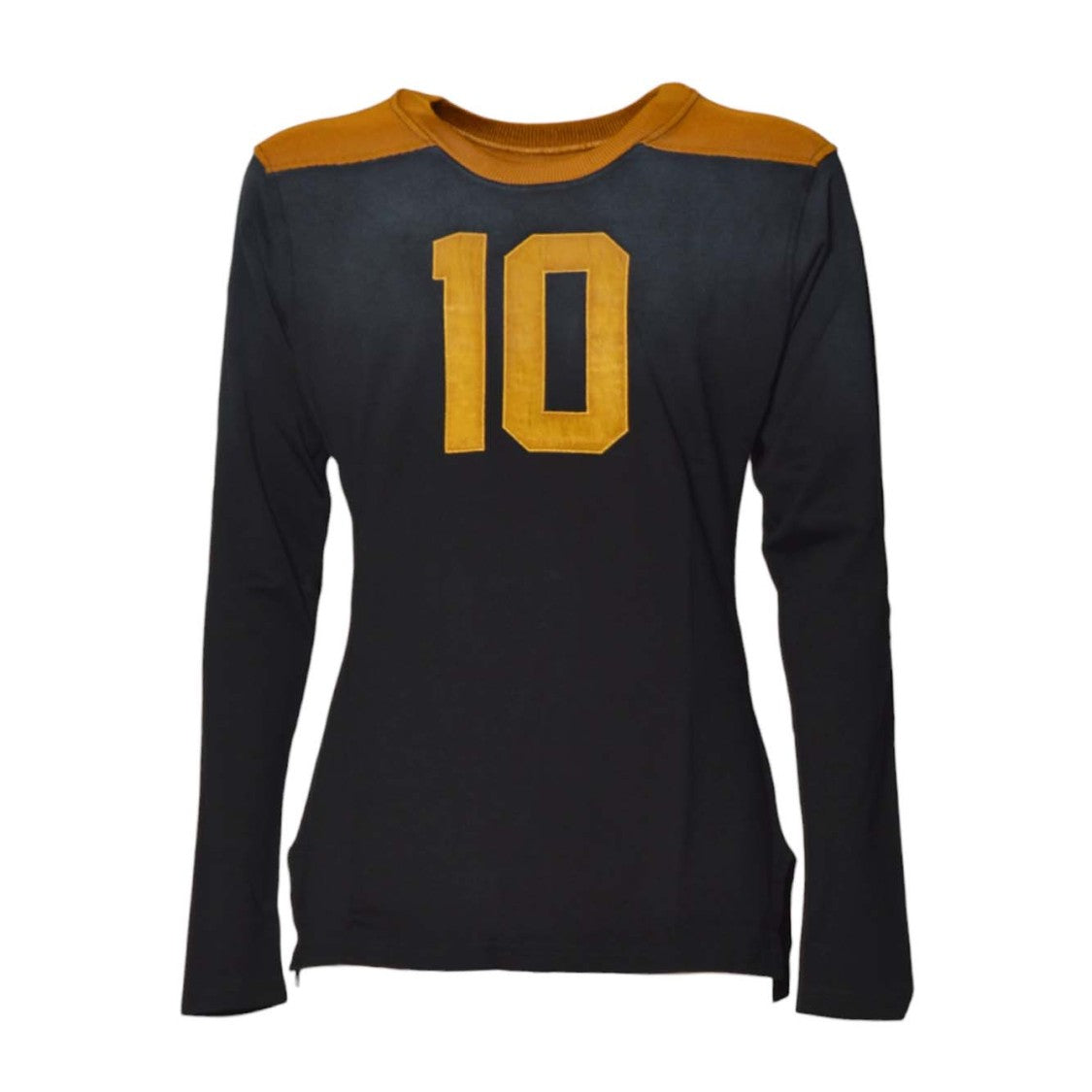 Maison Margiela Sporty Black Sweater With Mustard Accents And Number Details