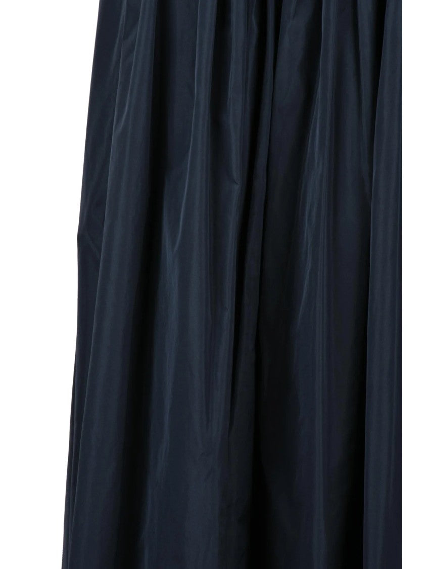 Max Mara Midi Pleated Skirt With Fluid Drape And Side Slit