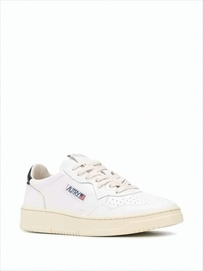 Autry Low-Top White Leather Sneakers With Breathable Perforations