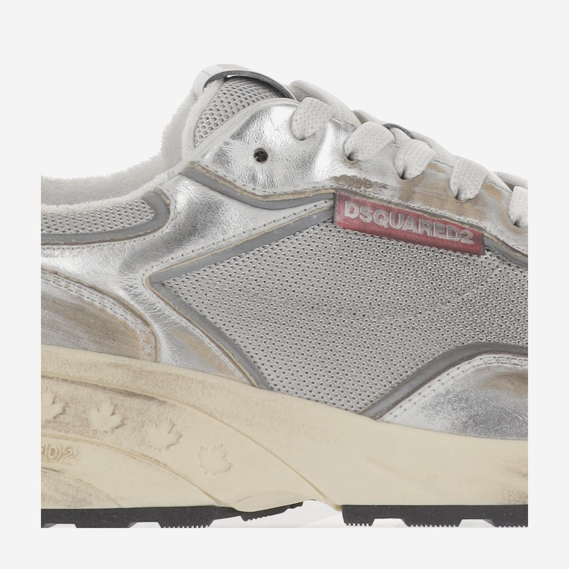 Dsquared2 Mesh And Leather Sneakers With Logo