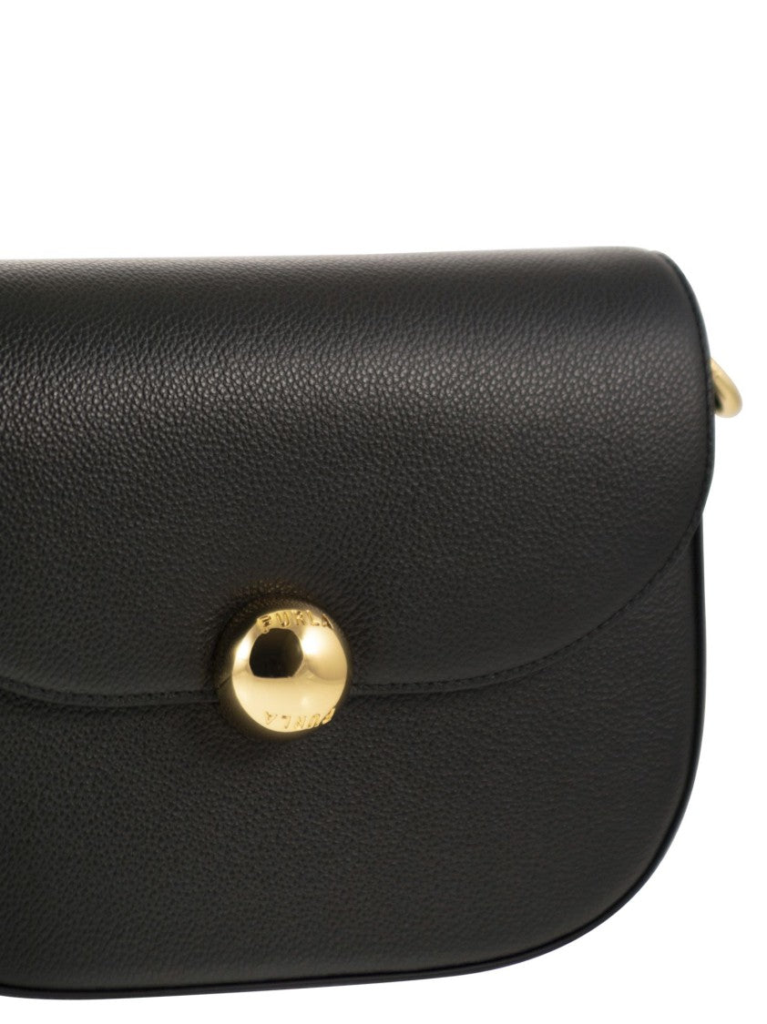 Furla Saddle Design Crossbody Bag In Fine Leather