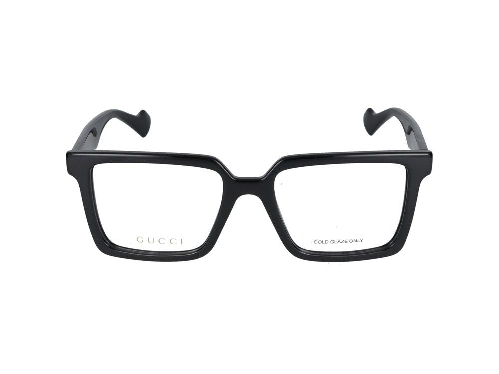 Gucci Black Oversized Glossy Square Eyeglasses
