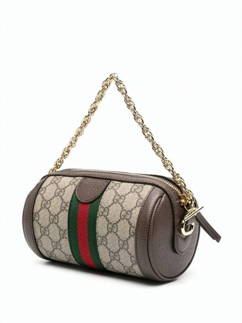 Gucci Mini Monogram Canvas Crossbody Bag With Gold-Tone Details