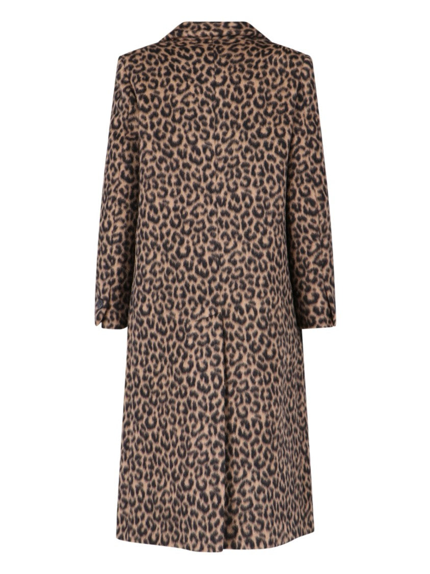 Tagliatore Jole Coat Midi Double-Breasted – Brown Animalier