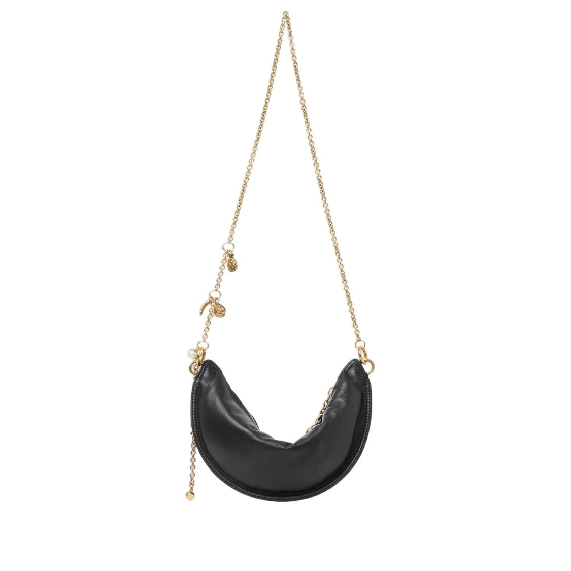 Chloé Crescent-Shaped Nappa Leather Bag With Gold-Tone Chain