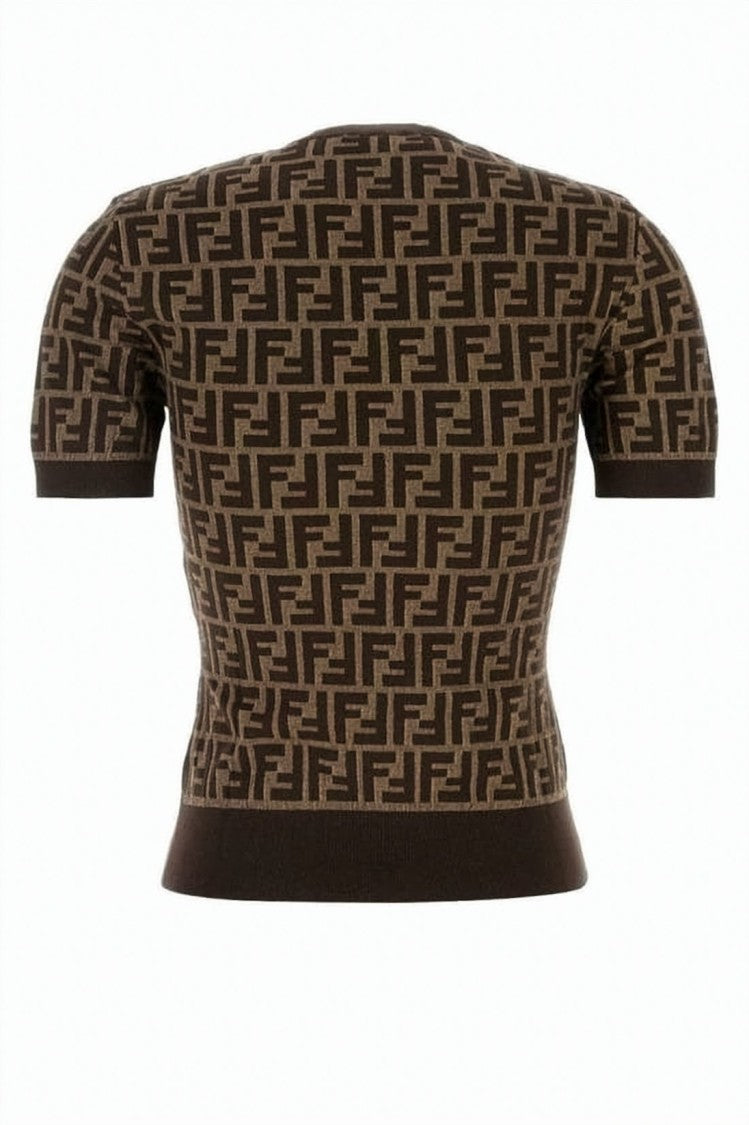 Fendi Ff Monogram Fitted Cotton Sweater