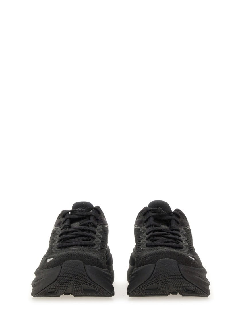 Hoka Sleek All-Black Sneakers With Cushioned Sole And Breathable Mesh Upper