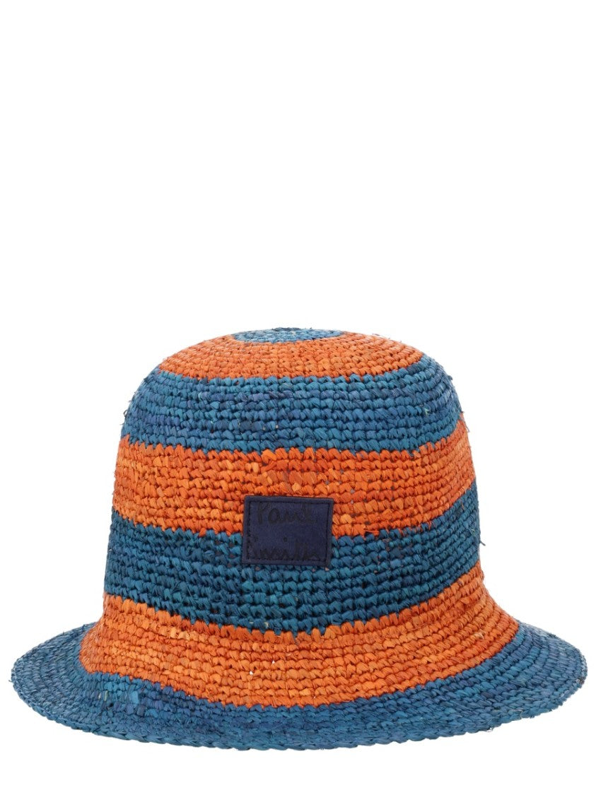 Paul Smith Vibrant Blue Woven Straw Bucket Hat