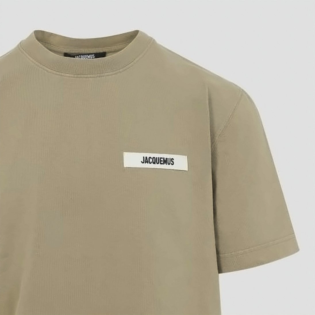 Jacquemus Beige Short-Sleeve T-Shirt With Minimalist Patch
