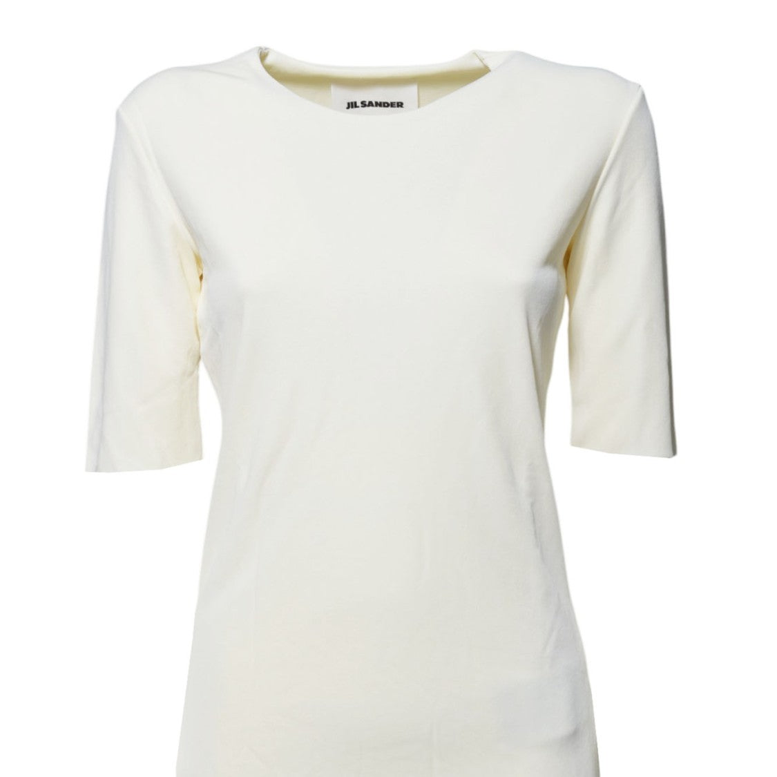 Jil Sander White Fluid Viscose Short Sleeve Top