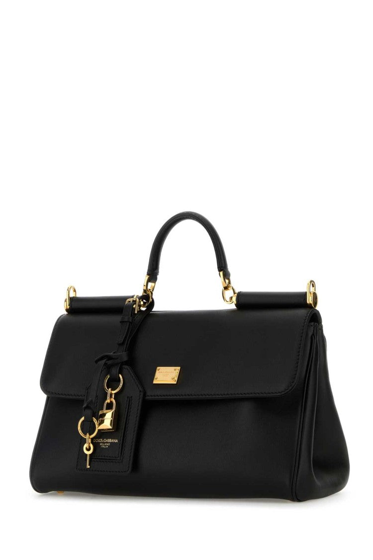 Dolce & Gabbana Black Leather My Sicily Handbag