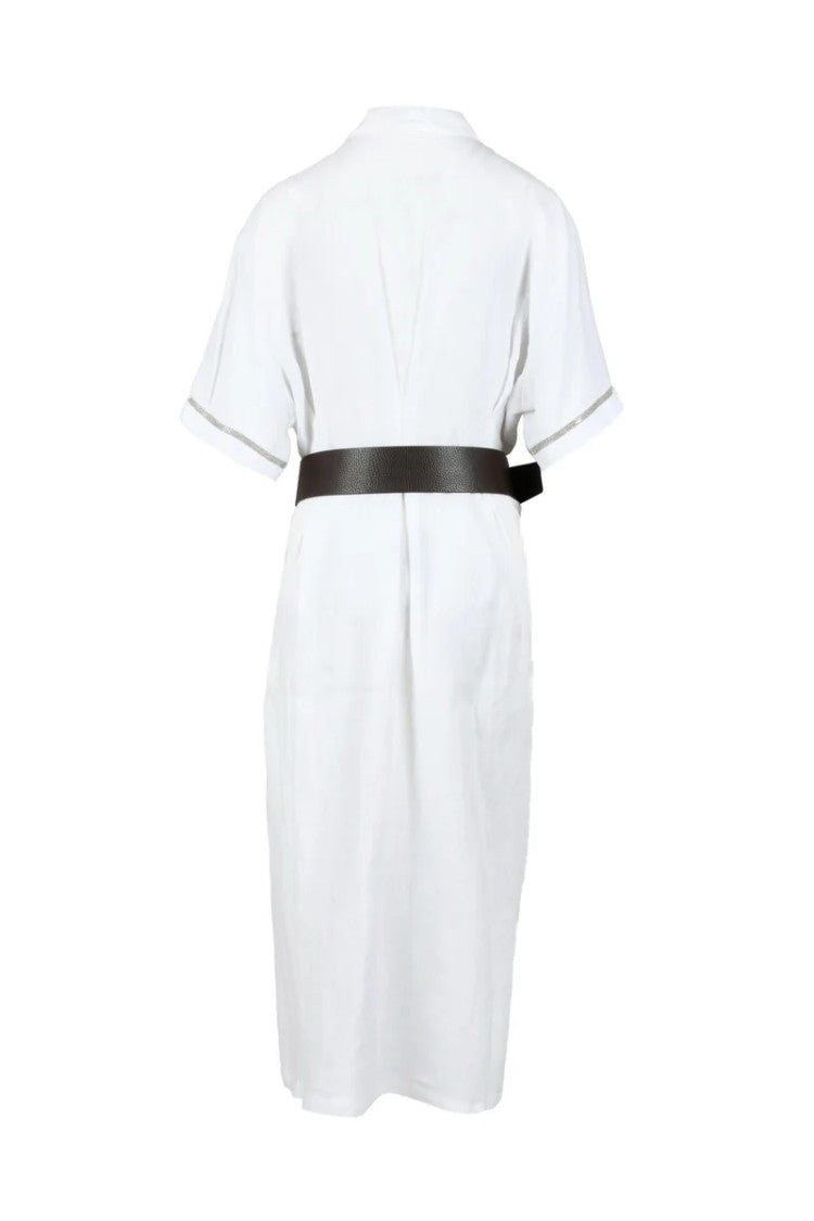 Fabiana Filippi Linen Shirt Dress - White