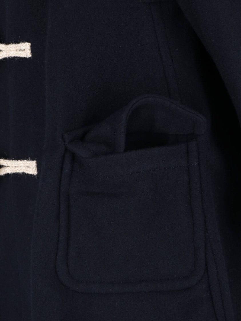 Comme Des Garçons Black Toggle Hooded Duffle Jacket