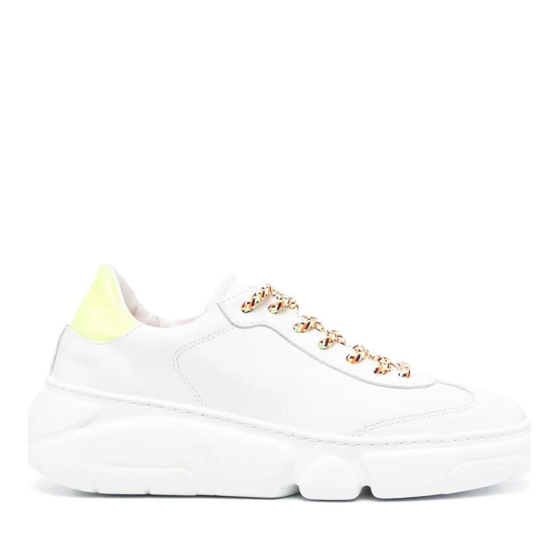 Agl White Emilie Leather Sculpted Sole Wedge Sneakers