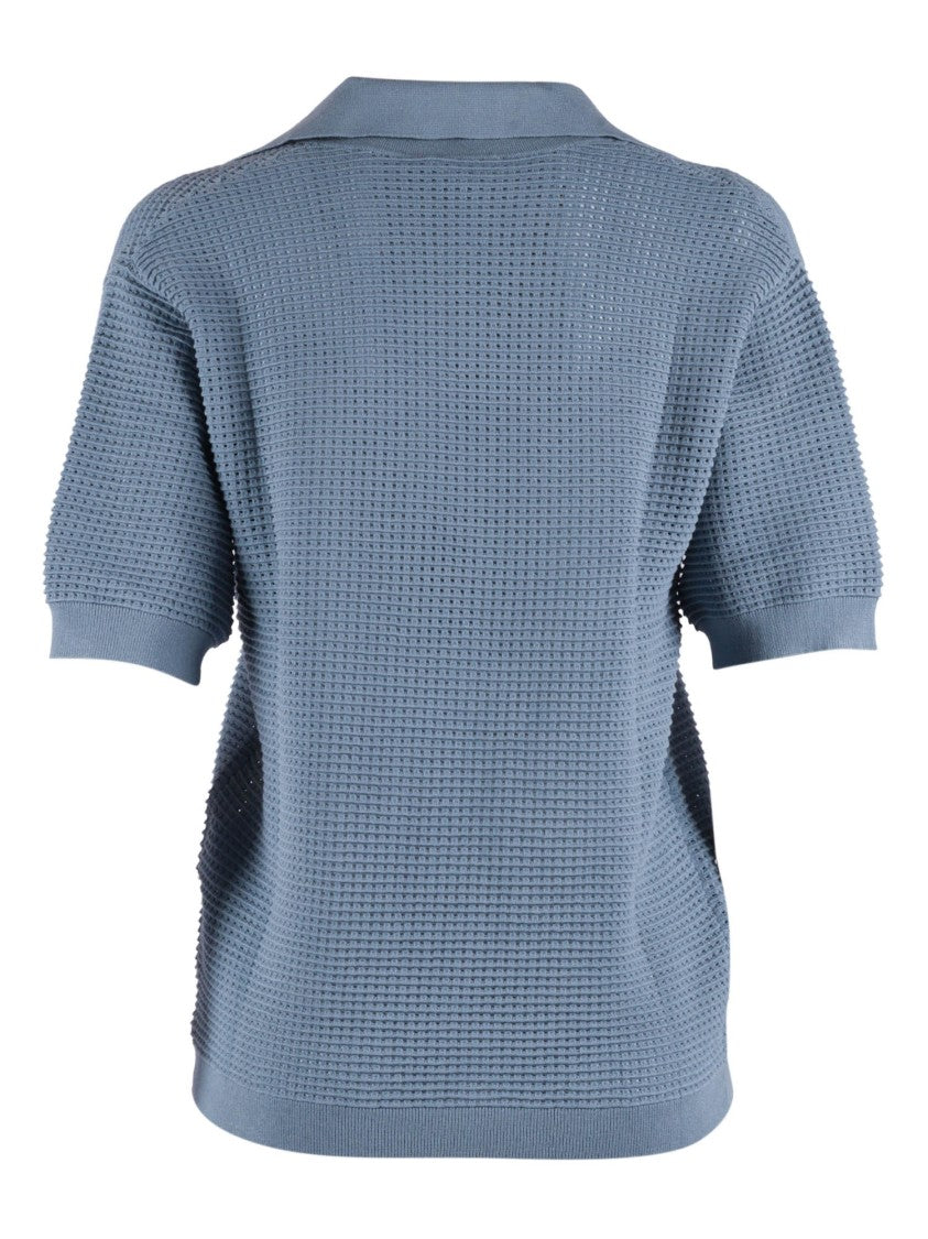 P.A.R.O.S.H. V Neck Textured Knit Top