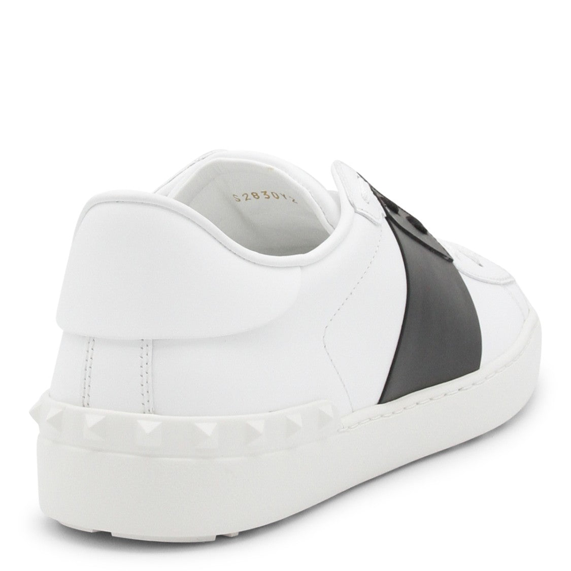 Valentino Garavani White And Black Leather Open Sneakers