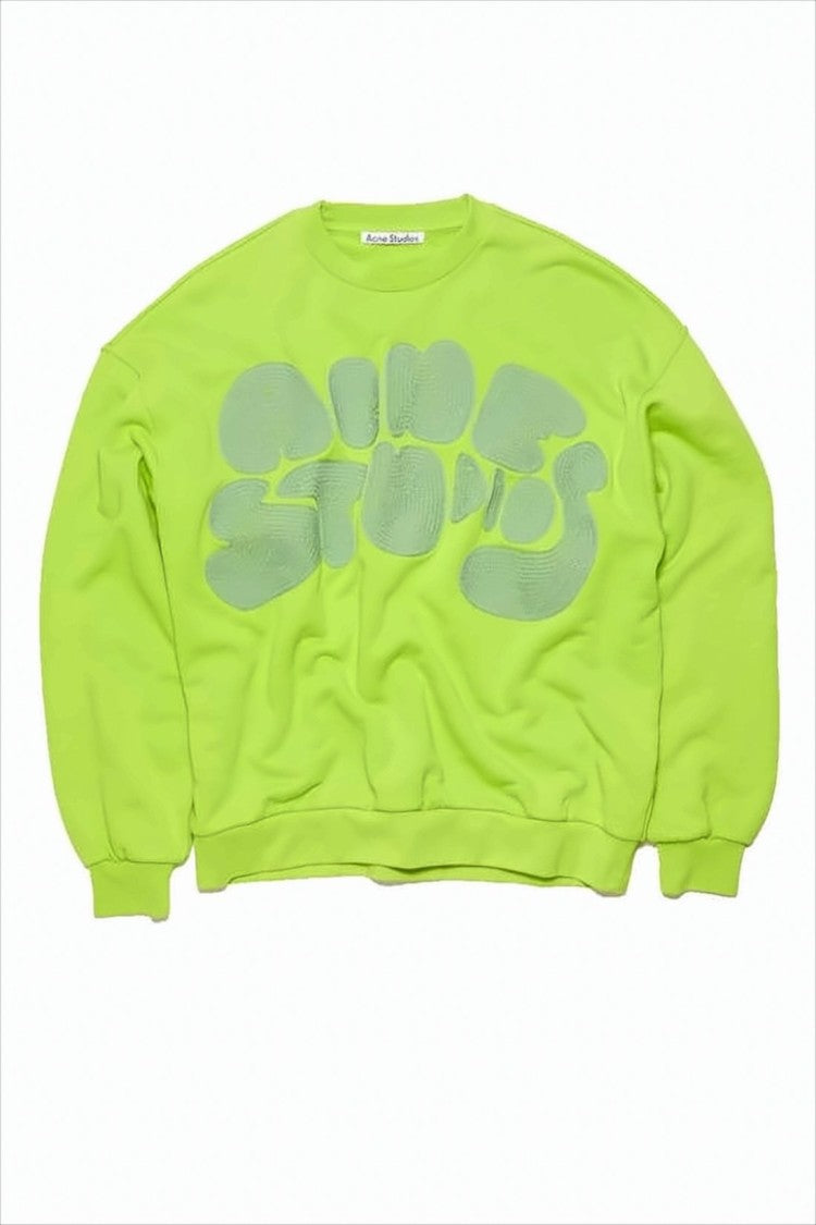 Acne Studios Bubble Graphic Long-Sleeve Sweatshirt With Ribbed Details