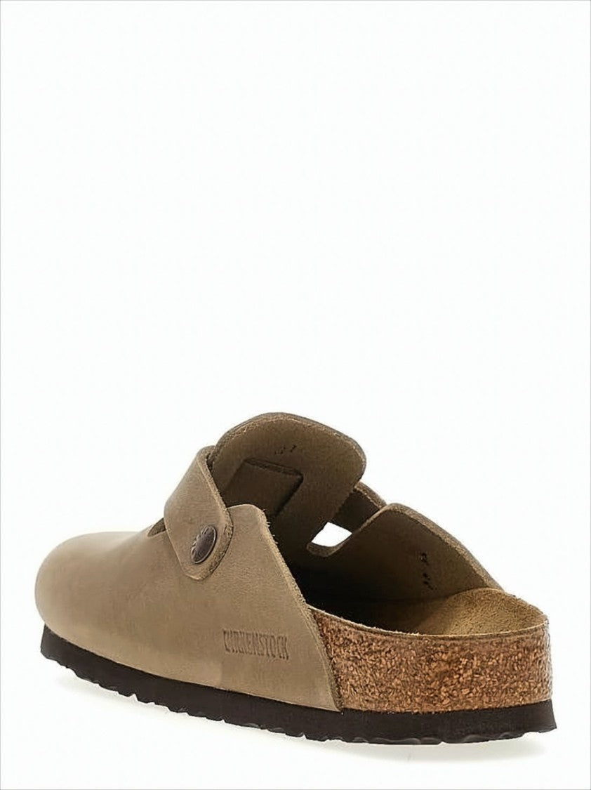 Birkenstock Brown Leather Mule With Adjustable Buckle