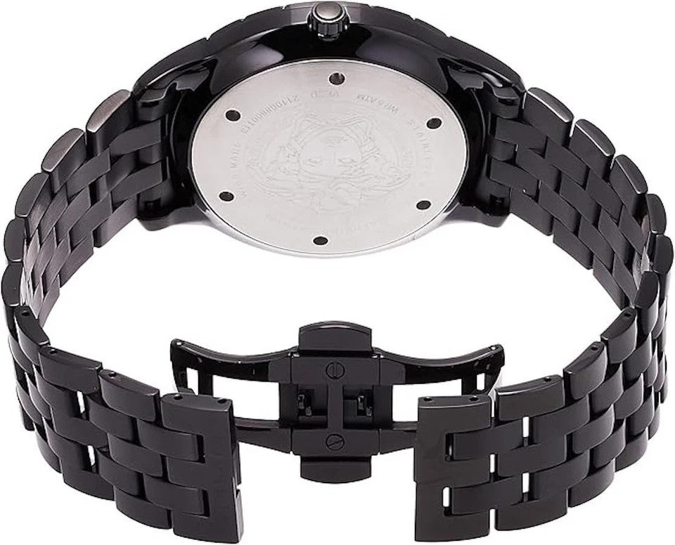Versace Automatic Wristwatch With Engraved Bezel And Medusa Emblem
