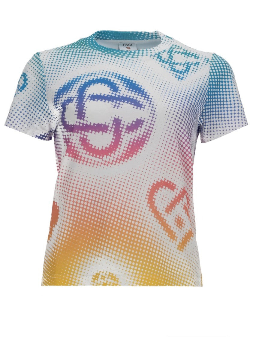 Casablanca White Airbrush Smiley Organic Cotton T-Shirt