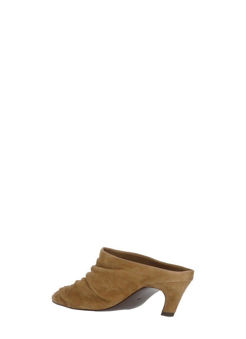 Ash Beige Viva Draped Suede Sabot