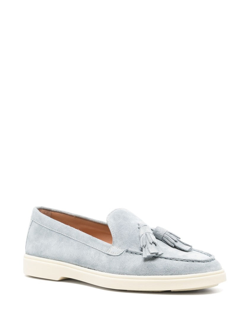 Santoni Tassel-Embellished Suede Loafers With Rubber Sole