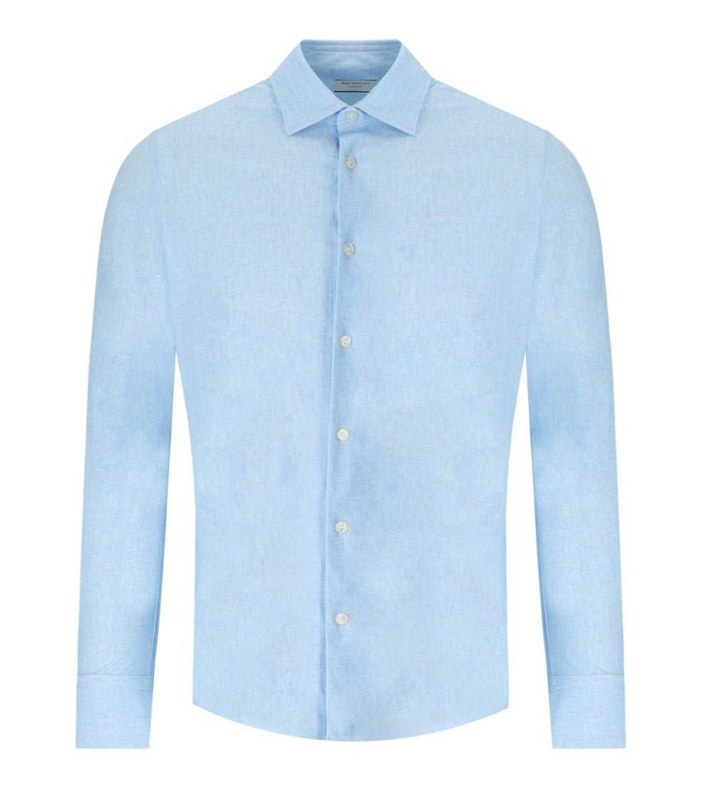 Archivium Light Blue Linen Effect Shirt
