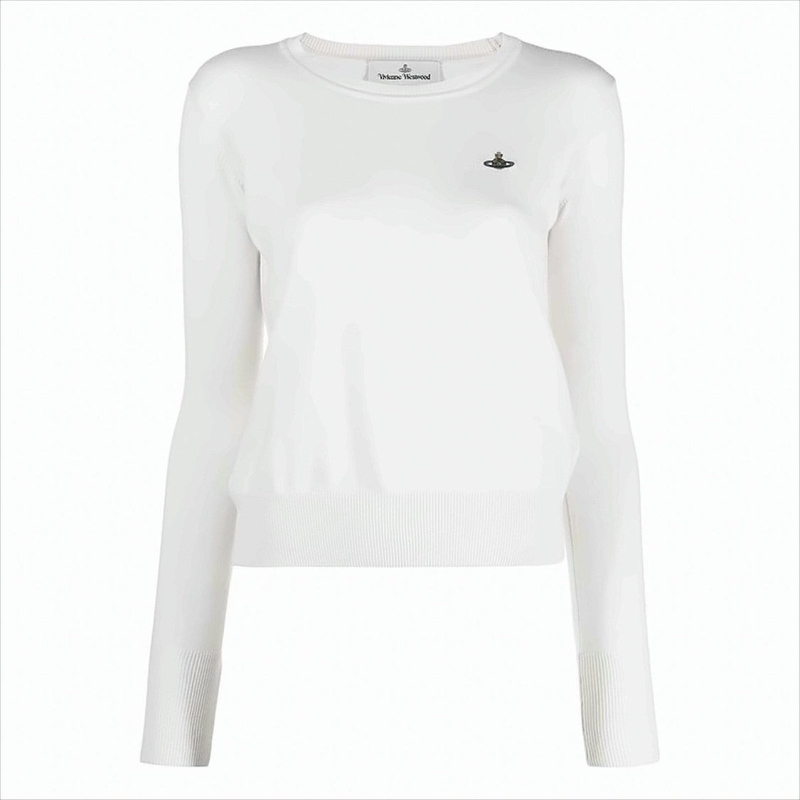 Vivienne Westwood Fitted White Knit Top With Round Neckline