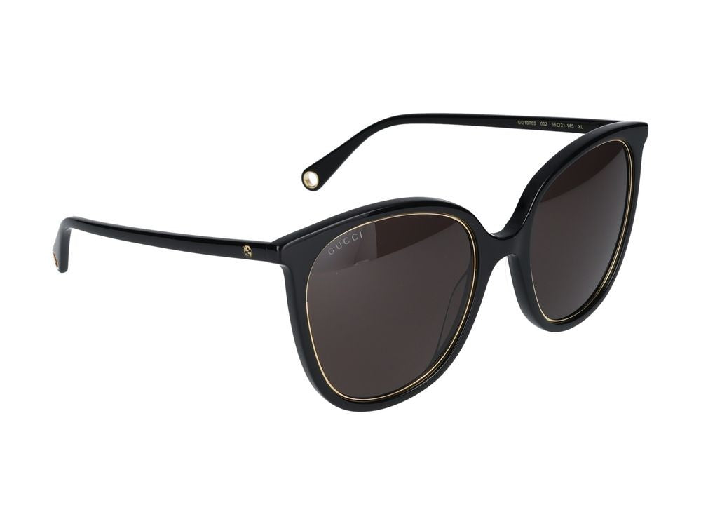 Gucci Black Gg1076s Acetate Cat-Eye Sunglasses